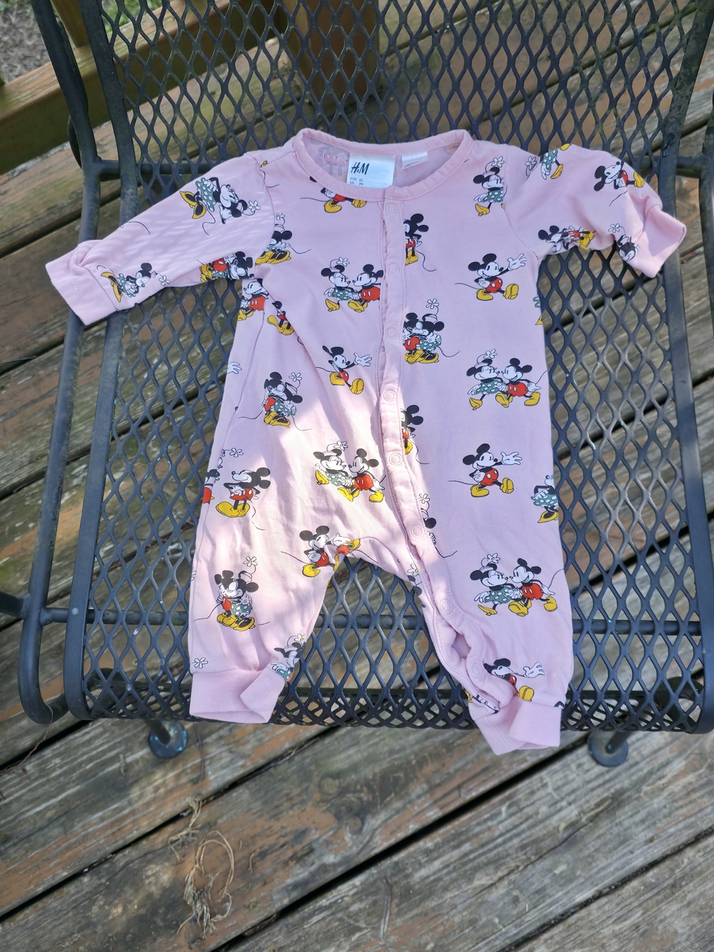 H&M Pink Mickey Mouse Printed One-Piece for Kids